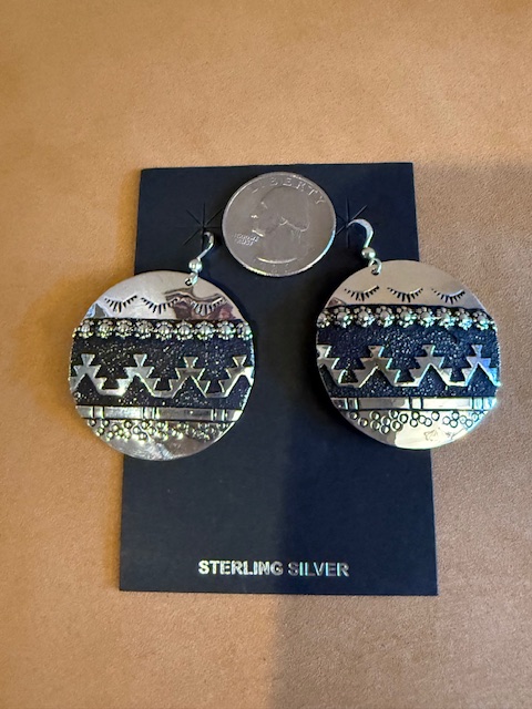 Richard Singer Sterling Silver Overlay Dangle Earrings