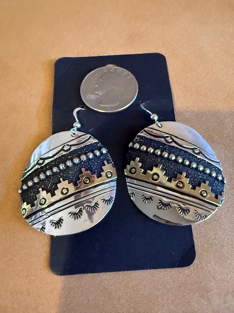 Richard Singer Sterling Silver Overlay Dangle Earrings