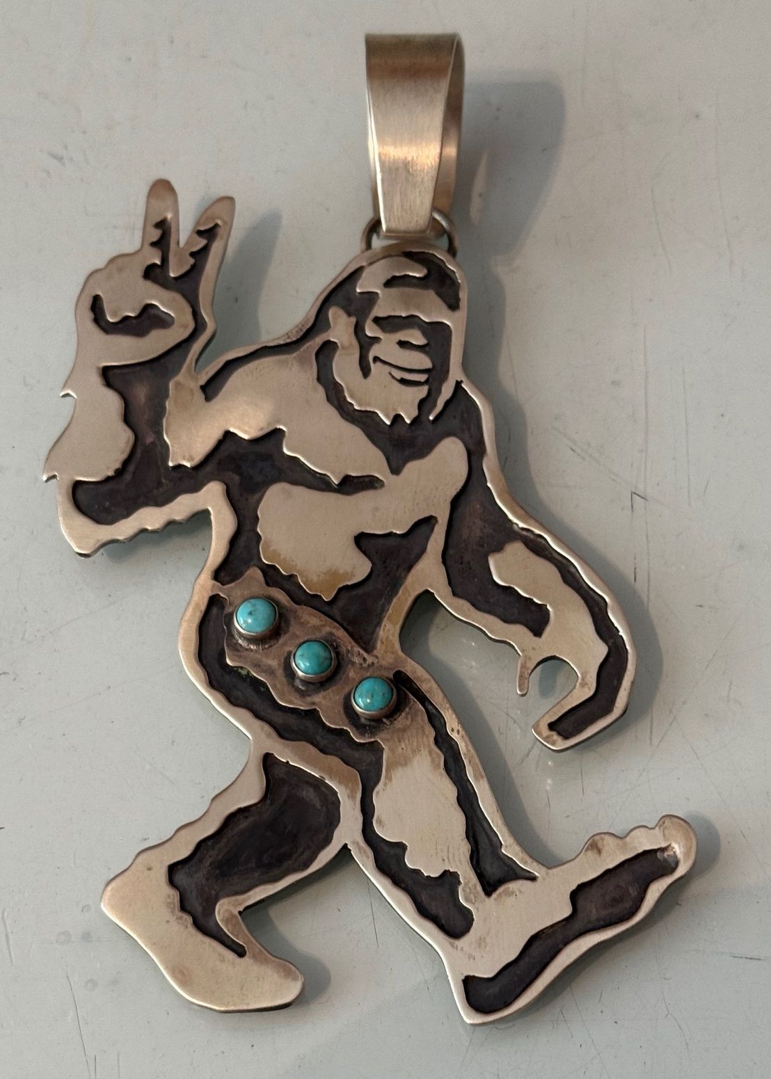 Stewart Billie Sterling Silver Bigfoot Pendant